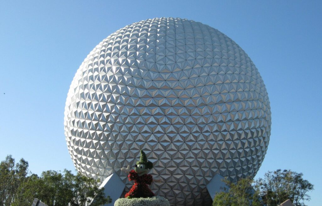 EPCOT Globe with Mickey in front